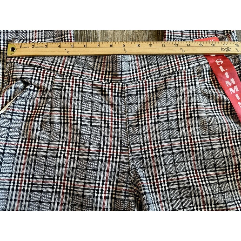 Maze Collection Levanta Cola Scuba Gray Black Plaid Slimming Pants Women 3X NWT - Picture 3 of 12